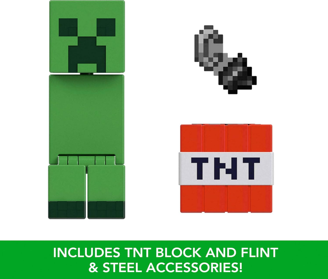 Mattel Minecraft Action Figure & Accessories 2-Pack with Creeper in 3.25-inch Scale, Collectible Toy Set