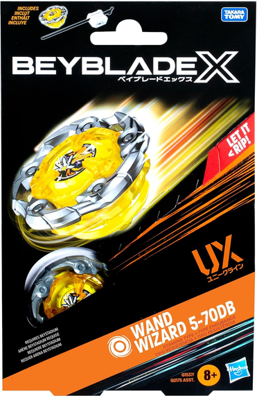 Beyblade X Wand Wizard 5-70DB UX Starter Pack Set with Stamina Type Top and Launcher; Authentic Takara Tomy Battle Tops Games/Toys for Boys and Girls 8+
