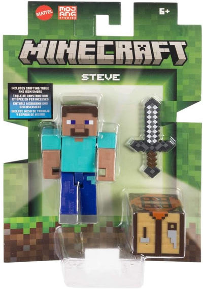 Minecraft Steve Action Figure & Accessories 2-Pack with Steve in 3.25-inch Scale, Collectible Toy Set