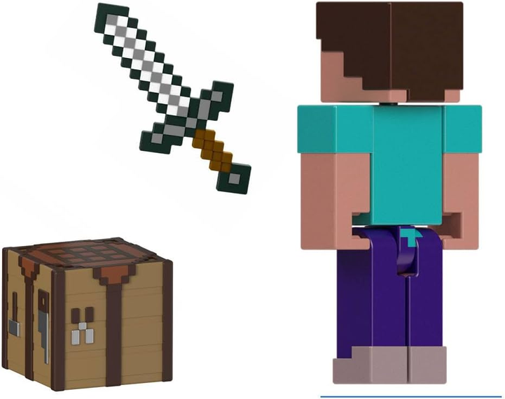 Minecraft Steve Action Figure & Accessories 2-Pack with Steve in 3.25-inch Scale, Collectible Toy Set