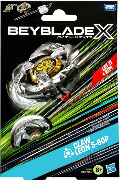 Beyblade X Claw Leon 5-60P Starter Pack Set with Balance Type Right-Spinning Top and Launcher; Battling Top Toys for 8 Year Old Boys and Girls