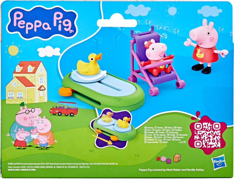 Peppa Pig Peppa and Evie's Park Fun Playset with 2 Figures and 2 Accessories, Preschool Toys for 3 Year Old Girls and Boys and Up