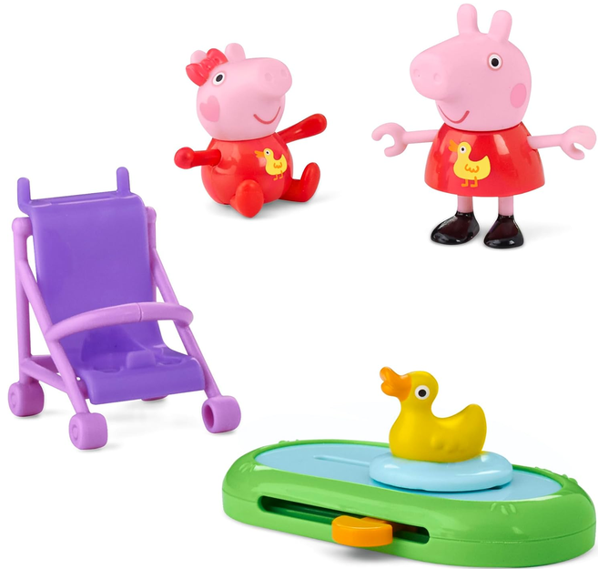 Peppa Pig Peppa and Evie's Park Fun Playset with 2 Figures and 2 Accessories, Preschool Toys for 3 Year Old Girls and Boys and Up