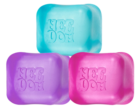 NeeDoh Nice Ice Baby, Satisfying Square Shaped Sensory Toys, (4 Pack Colors May Vary) Children Ages 3+