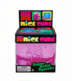 NeeDoh Nice Cube Squish Toy, (PINK) for Children Ages 3 and up