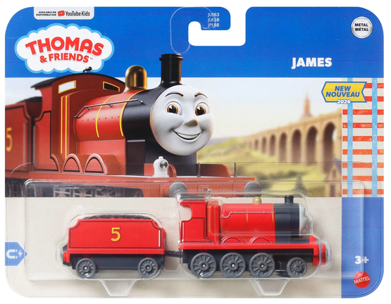 Thomas & Friends by Fisher-Price Die-Cast James Engine & Tender, Toy Train Set for Preschoolers