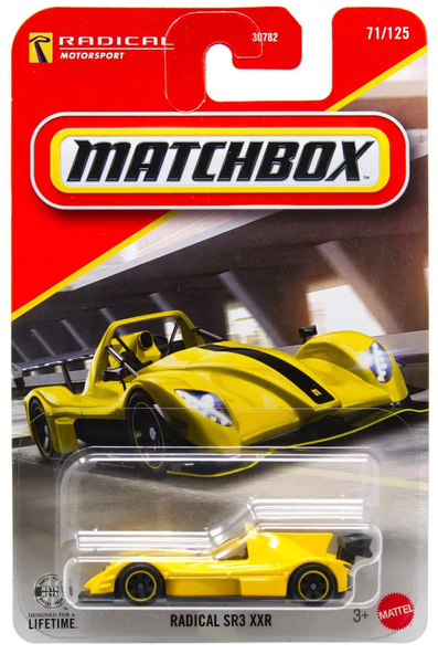Matchbox Radical SR3 XXR Diecast Car [Yellow] 71/125