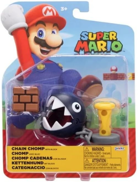 Super Mario 4" Figures Chain Chomp w/Brick Block
