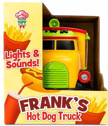 Frank's Hot Dog Truck Toy with Lights & Sounds, Friction Powered, Ages 3+