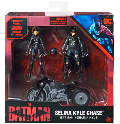 DC Comics Batman and Selina Kyle Chase Pack with 2 Figures and Bike