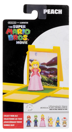 Super Mario Bros Movie Mini Princess Peach Action Figure, with Question Block (1.25")
