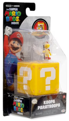 The Super Mario Bros. Movie 1.25 inch Mini Koopa Paratroopa Figure with Question Block