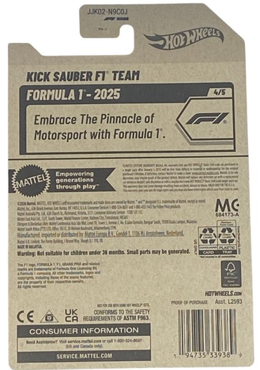 Hot Wheels Kick Sauber F1 Team 154/250 Formula 1 Series 4/5