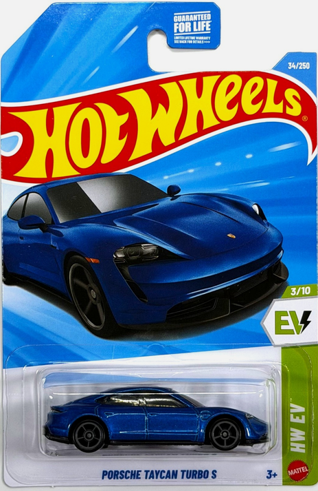 Hot Wheels Porsche Taycan Turbo S Blue 34/250 HW EV 3/10