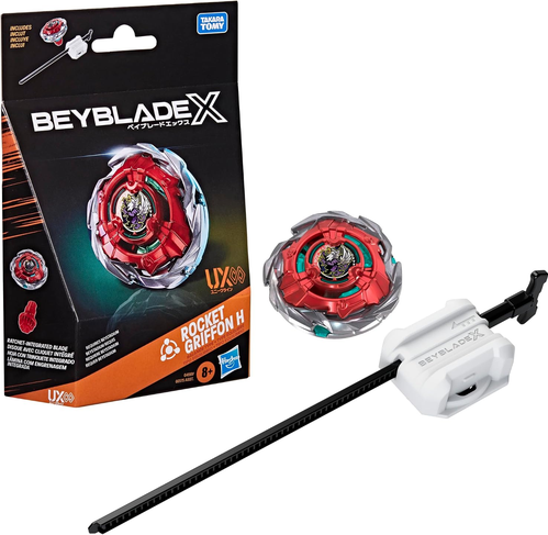 Beyblade X Rocket Griffon H UX Infinity Starter Pack Set, Takara Tomy Balance Type Top and Launcher, Battling Tops Game Toys, Ages 8+