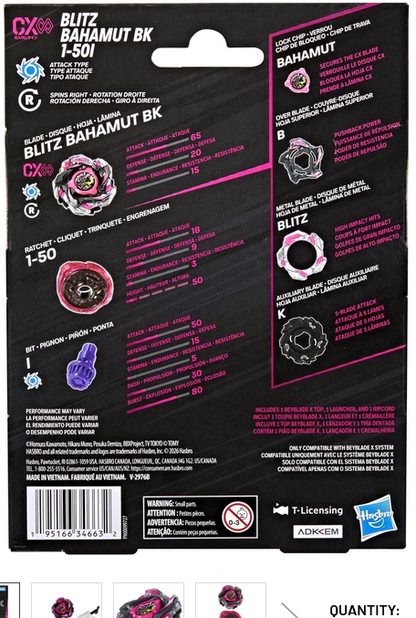 HASBRO Beyblade X Starter Blitz Bahamut BK 1-50I G4572 / CX-13