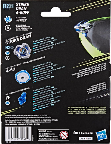 Beyblade X Strike Dran 4-50FF BX Infinity Starter Pack Set with Takara Tomy Attack Type Top and Launcher, Battling Tops Game Toys, Ages 8+