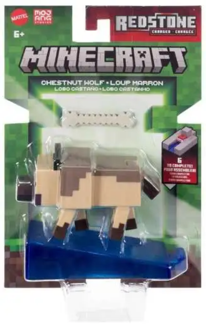 Minecraft Redstone Charged Chestnut Wolf Action Figure 6+ Years
