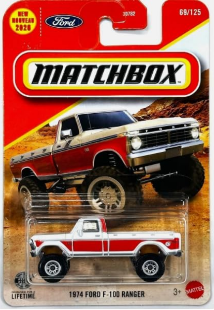 Matchbox 1974 Ford F-100 Ranger Red & White 69/125