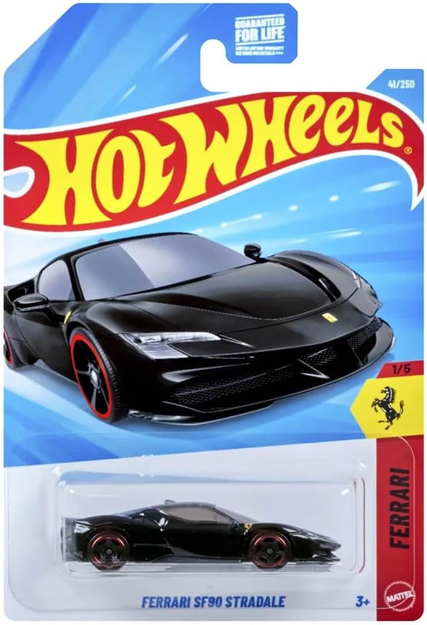 Hot Wheels Ferrari SF90 Stradale Black and Red #41/250 Ferrari 1/5