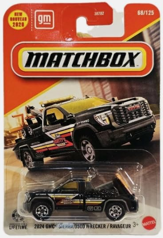 Matchbox 2024 GMC Sierra 3500 Wrecker Black Truck 68/125