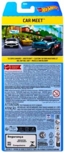 Hot Wheels Car Meet 5 Pack '13 Copo Camaro, Aristo Rat, Custom '18 Ford Mustang GT, Big-Air Bel-Air, Muscle & Blown