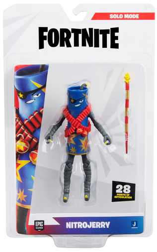 Fortnite Nitrojerry Solo Mode - 4 inch Articulated Figure with Sparklaxe Accessory