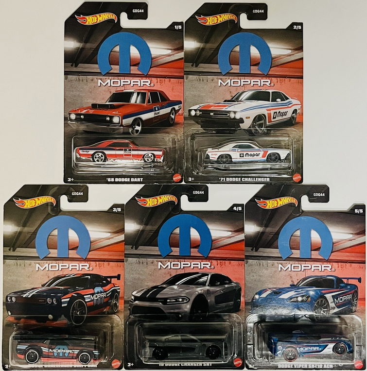 Hot Wheels Dodge MOPAR Complete Set of 5 Cars