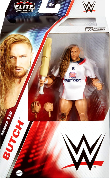 WWE Elite Action Figure & Accessories, Series #110 Butch 6-inch Collectible with 25 Articulation Points & Swappable Hands
