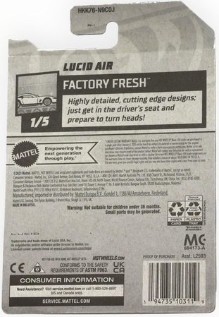 Hot Wheels Lucid Air [Black] 97/250 Factory Fresh 1/5