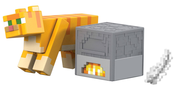 Minecraft Red Cat Action Figure & Accessories Set, 3.25-inch