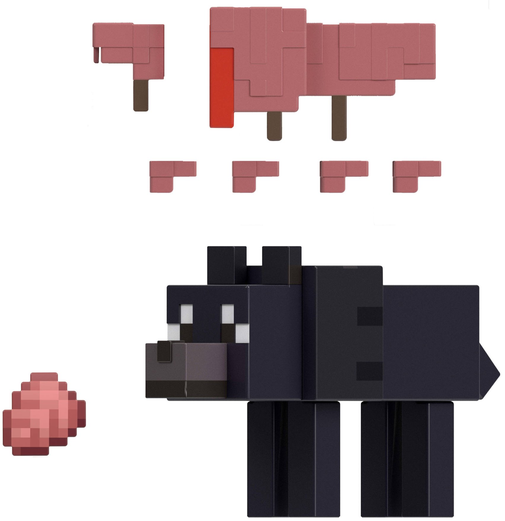 Minecraft Armored Wolf Action Figure & Accessories Set, 3.25-inch