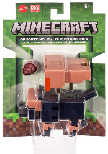 Minecraft Armored Wolf Action Figure & Accessories Set, 3.25-inch
