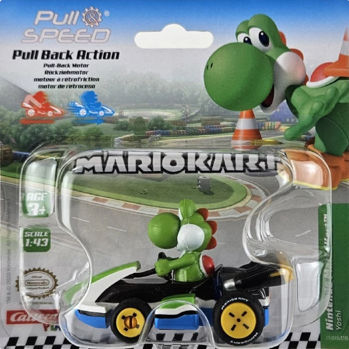 Carrera Mario Kart Pull & Speed Yoshi Toy Car Mini Play Vehicle