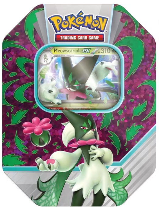 Pokemon TCG: Paldea Partners Meowscarada EX Tin - 4 Packs