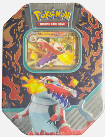 Pokemon Paldea Partners Skeledirge ex Tin (4 Booster Packs,1 Promo Foil Card & More)