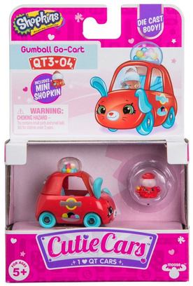 Shopkins Cutie Cars Gumball Go-Kart & Mini Shopkin QT3-04 Figure Pack Die Cast
