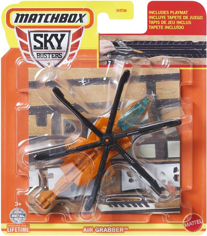 Matchbox Collectible Die-Cast Metal Sky Busters Air Grabber Helicopter ~ Includes Playmat