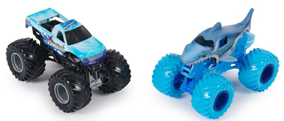 Monster Jam, Official Megalodon Vs. Hooked Die-Cast Monster Trucks, 1:64 Scale, Kids Toys for Boys Ages 3 and up