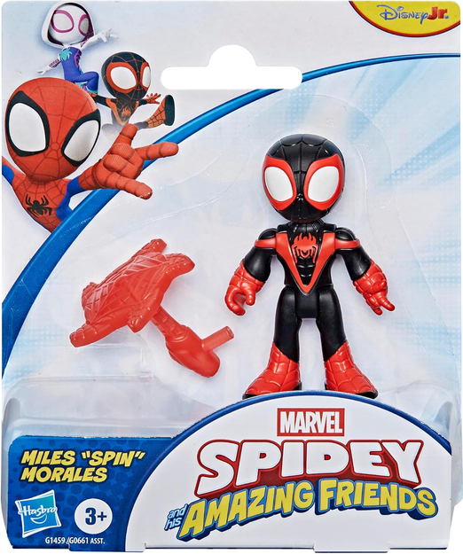 Marvel Spidey and His Super Friends - Miles "Spin" Morales Action Figure 3 Inch Articulated - With Removable Mesh Accessory