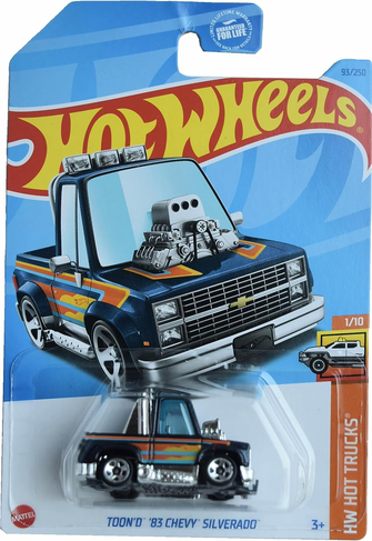 Hot Wheels Toon'd '83 Chevy Silverado [Blue] 93/250 HW Hot Trucks 1/10