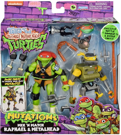 Teenage Mutant Ninja Turtles Tales of the TMNT Mutations Mix 'N Match Raphael & Metalhead Action Figure 2-Pack
