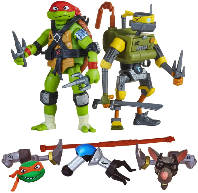 Teenage Mutant Ninja Turtles Tales of the TMNT Mutations Mix 'N Match Raphael & Metalhead Action Figure 2-Pack