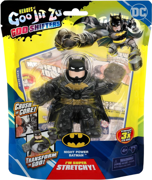 Heroes of Goo Jit Zu Goo Shifters DC Super Hero Stretchy Action Figure Night Power Batman. Incredibly Stretchy DC 4.2" Toy Figure