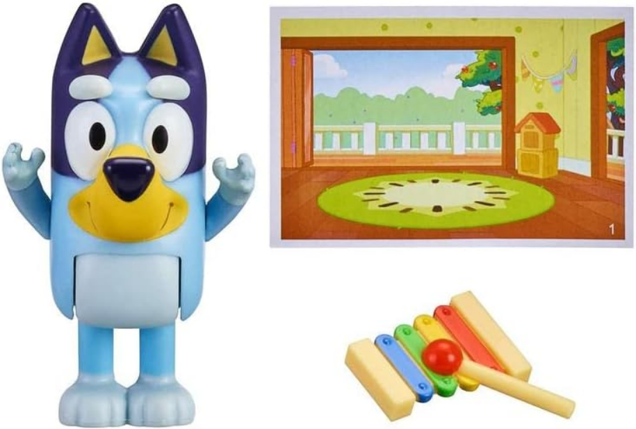 Bluey Story Starters - Choose from 8 Figures - Bluey, Bingo, Honey, Snickers, Indy, or Muffin - Ages 3+ (Bluey & Xylophone)