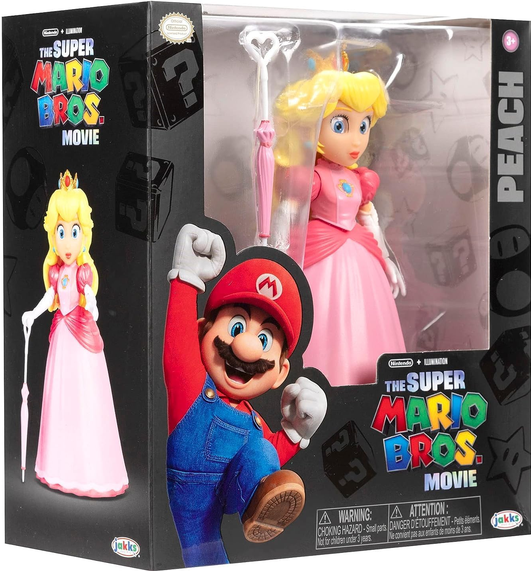 The Super Mario Bros. Movie - 5 Inch Action Figure Series 1 – Princess Peach Figure with Umbrella Accessory