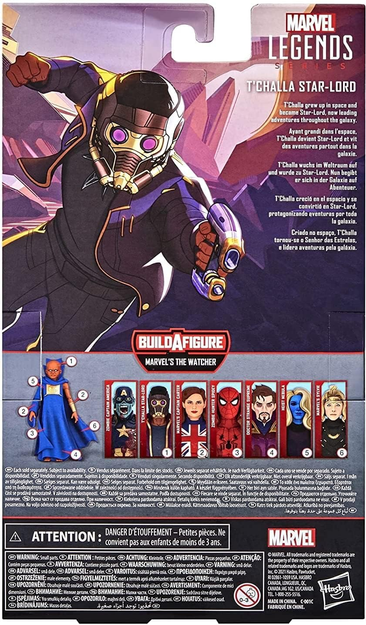 Marvel Legends Series 6-inch Scale Action Figure Toy T'Challa Star-Lord, Premium Design, 1 Figure, 3 Accessories, and Build-A-Figure Part