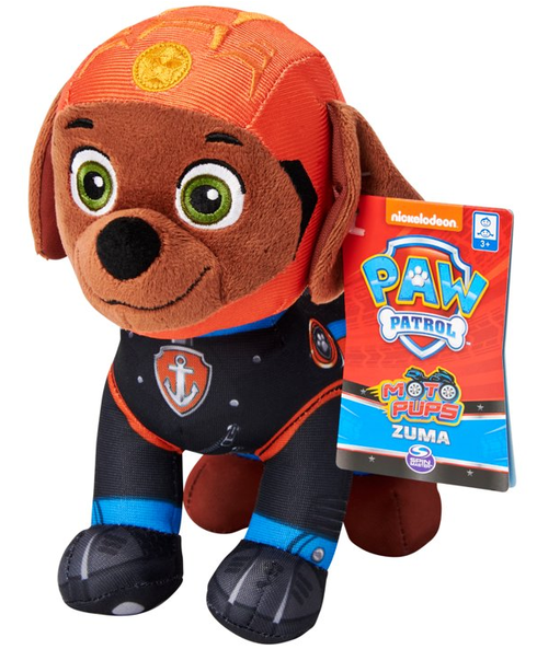 PAW Patrol, Moto Pups Zuma, Stuffed Animal Plush Toy, 8-inch, for Kids Aged 3 and up