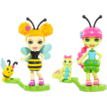 Enchantimals Cay Caterpillar & Beetrice Bee Micro Doll, 2 Pack