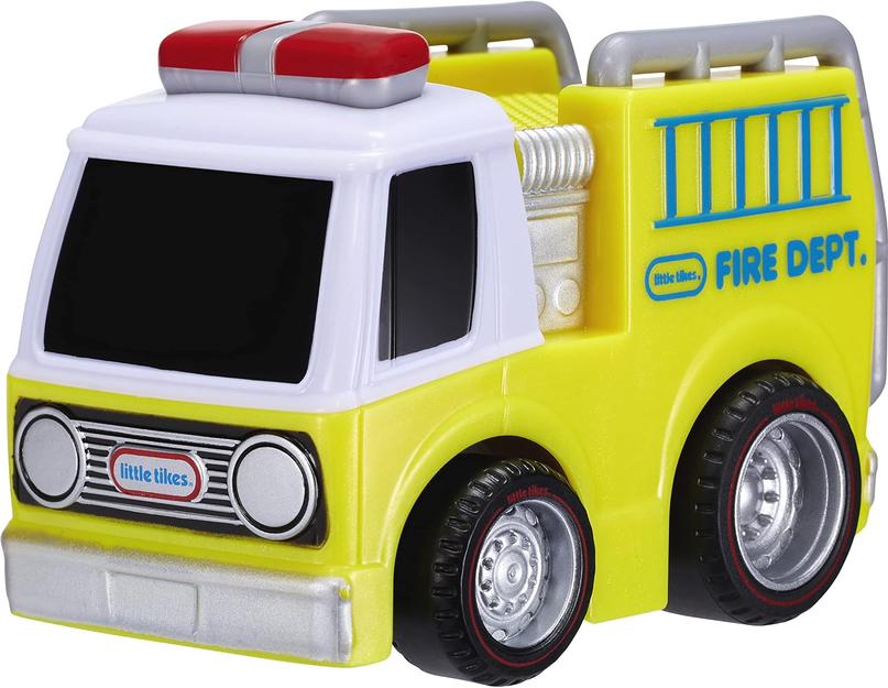 Little Tikes® My First Cars™ Crazy Fast™ Cars Fire Truck Yellow Pullback Toy Car Vehicle with Epic Speed and Distance, Goes up to 50 ft